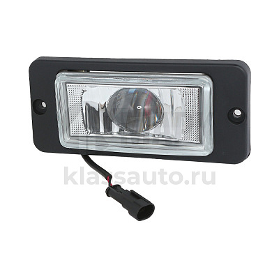 Фара противотуманная ЕВРО КАМАЗ (рестайл.) 1 LED LENS 12/24В 15W светодиодная (AMP разъем)  