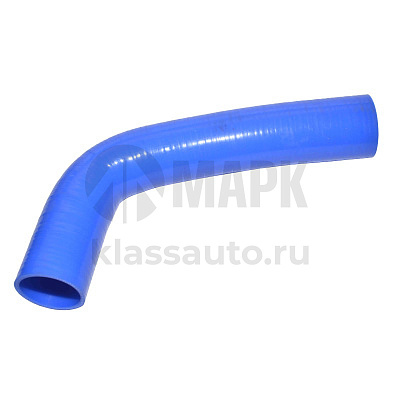 Патрубок радиатора верхний (силикон) синий (Ф60x273/104)(50шт в кор)